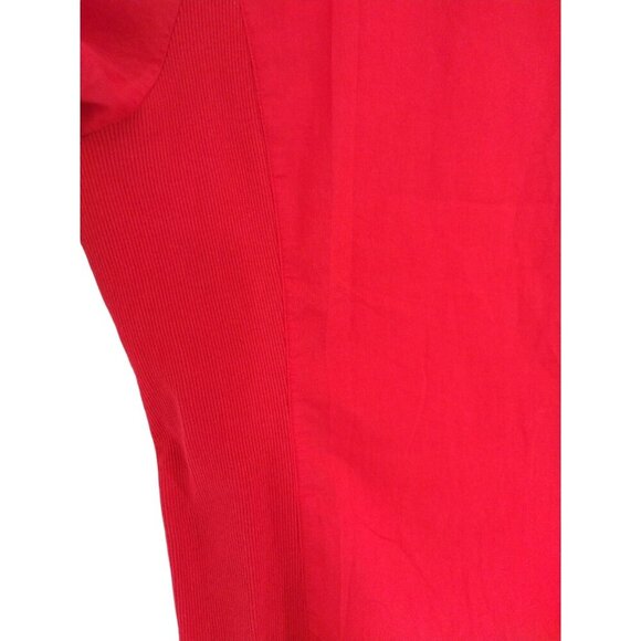 Red Button-Up Short Sleeve Blouse Women's Size 22 Woven 100% Cotton, NWT - Picture 4 of 9
